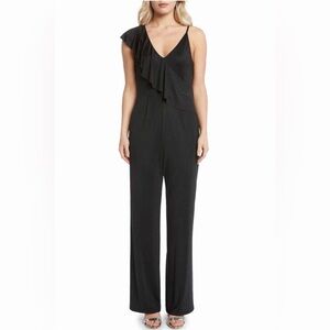 Willow & Clay asymmetrical black jumpsuit- size large